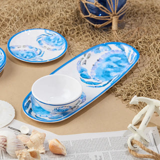 Beach House Crab Oval Tray with Dip Bowl
