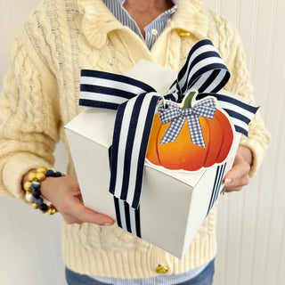 Pumpkin with Gingham Bow Die-Cut Gift Tags