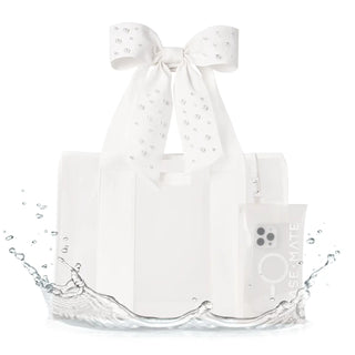 Bow Ivory Pearl Beach Tote with Phone Pouch