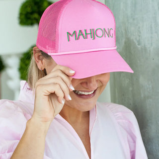Pink Stitched Mahjong Hat
