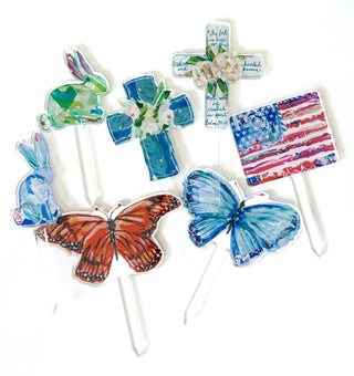 Blue Butterfly Plant Stick