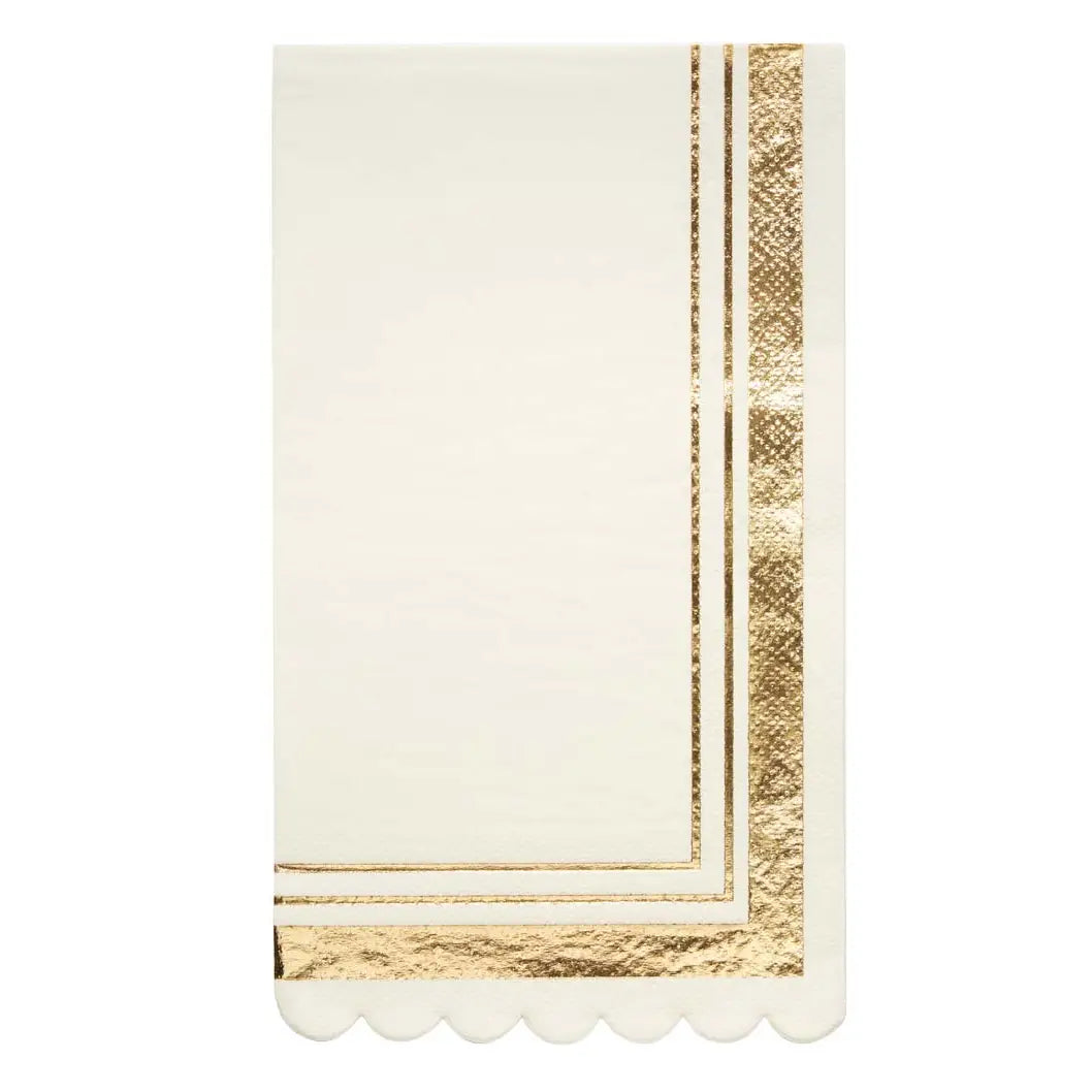 Paper Scalloped Guest Towel Pack - Lemon Santorini