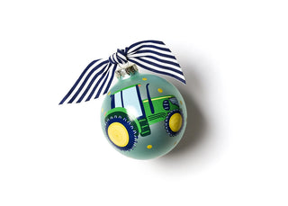 On the Farm Tractor Glass Ornament