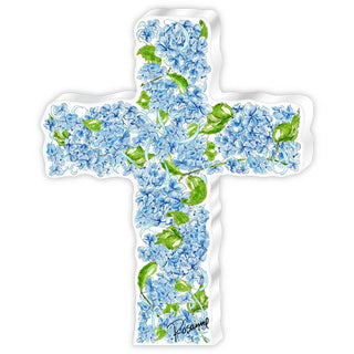 Encouragement Blue Floral Cross Large Acrylic Art