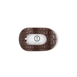 Brown Crocodile Small Flat Round Hair Clip