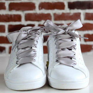 Grey satin laces