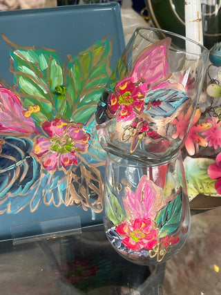 Tobacco Leaf Wine Glasses