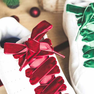Burgundy Velvet Shoelaces
