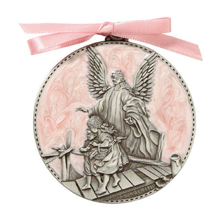 2.25" Pink Guardian Angel Crib Medallion