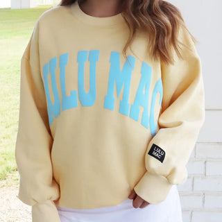 LULU MAC Butter/Light Blue Puff Sweatshirt