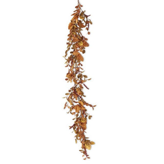 60 Inch Rust & Brown Silk Leaves Garland