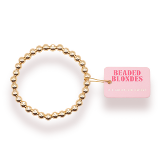 6MM Gold Beaded Bracelet: Standard 6.75 inch