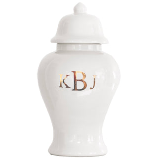 Classic Monogram Ginger Jars in 17 Colors | Wholesale: White / Large