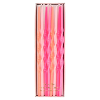 Mixed Pink Twisted Long Candles