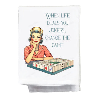 Sassy Girl, Dish Towel, Mahjong, When Life Deals You Jokers