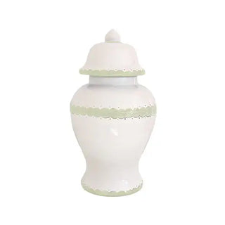 Scallop Ginger Jars in Soft Green: Large