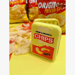 Velvet Jewelry Zip Case / Organizer - Bag of Chips - Yellow