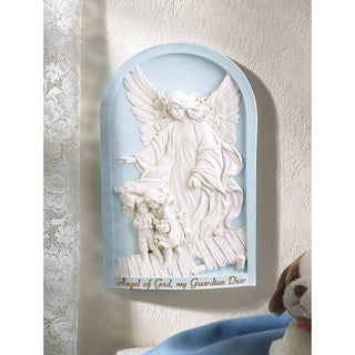 Guardian Angel Wall Plaque-Blue