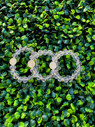 Beaded Bracelet - Clear St. Benedict