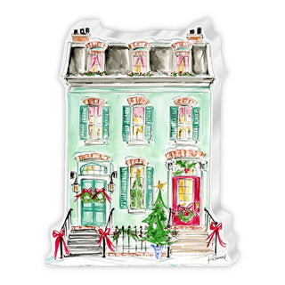 Seafoam House Snow VillageLarge Acrylic Art