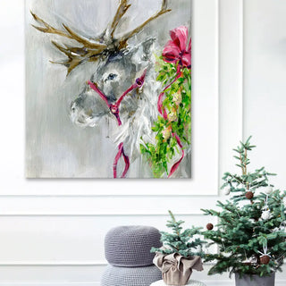 Holiday - Christmas Reindeer Stretched Canvas 18" x 14"