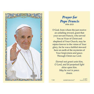 Pope Francis Memorial Holy Card