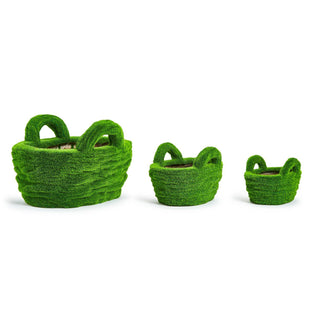 Faux Moss Baskets