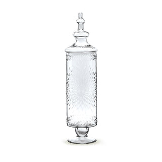 Hand-Etched Footed  Jars with Lid
