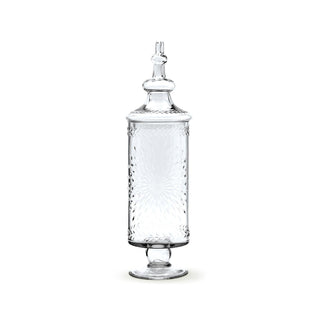 Hand-Etched Footed  Jars with Lid