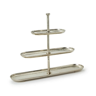 Silver Etagere 3-Tier Server  Aluminum