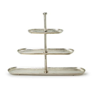 Silver Etagere 3-Tier Server  Aluminum