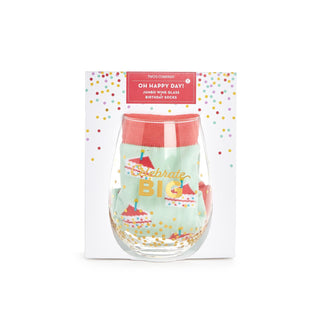 Wine Glass and Socks Gift Set