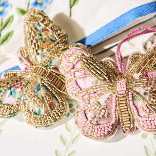 Hand-Beaded Butterfly Ornament