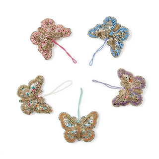 Hand-Beaded Butterfly Ornament