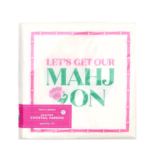 Let's Mahj On 3-Ply Paper Cocktail Napkin