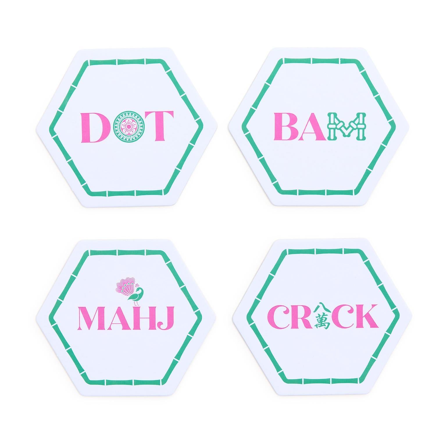 "Let's Mahj" Set of 24 Paper Coasters - Thumbnail 2