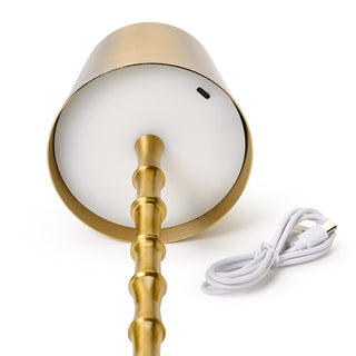 LED Cordless Gold Bamboo Lamp