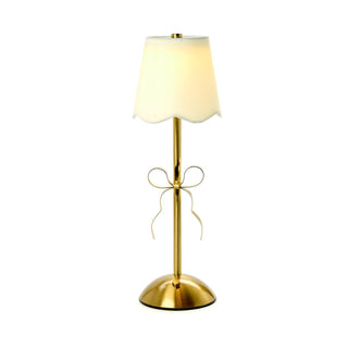 LED Cordless Table Lamp with Gold Bow