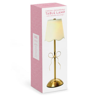 LED Cordless Table Lamp with Gold Bow