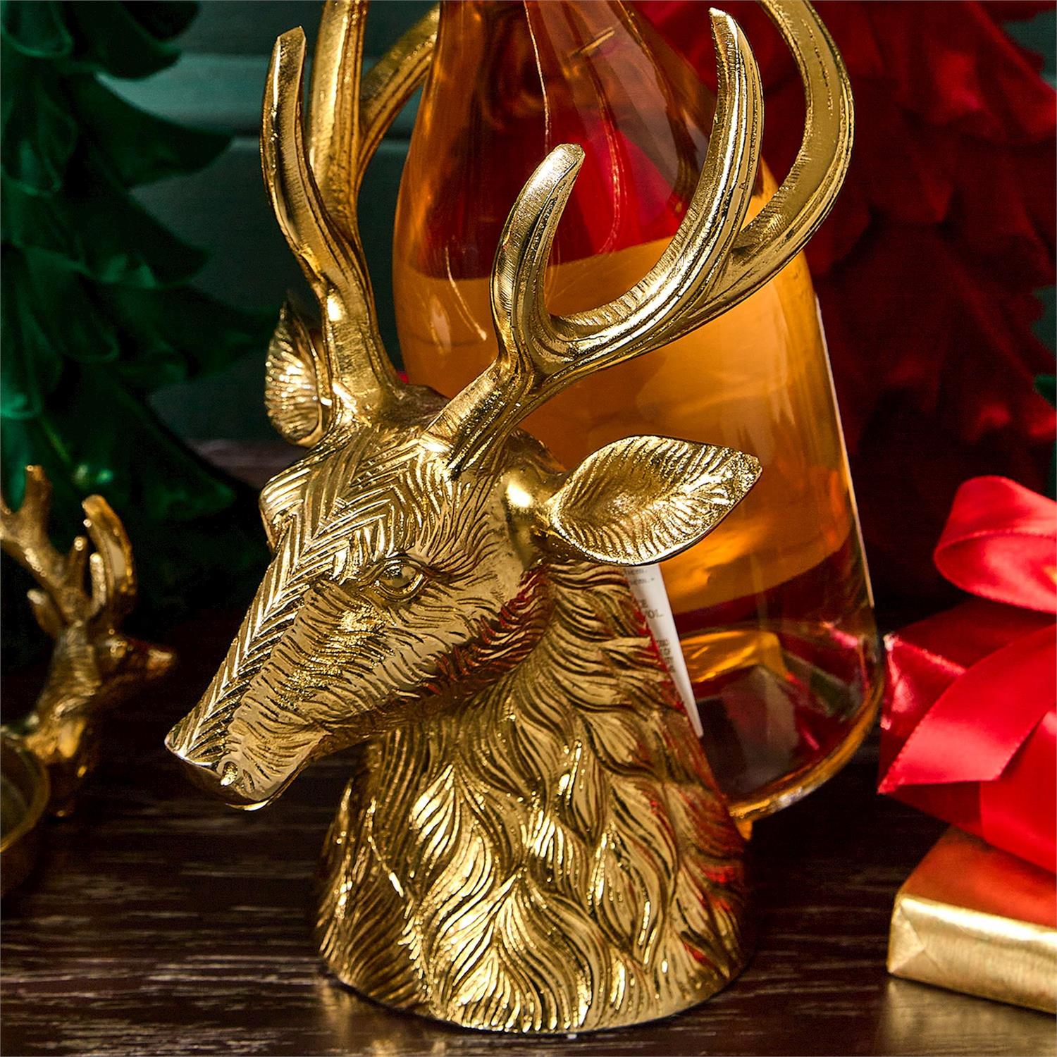 Two's Company Stag Wine Bottle Holder - Thumbnail 4