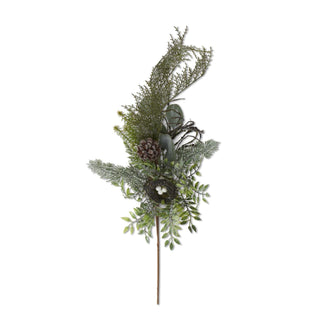 23" Glittered Nest Mixed Pine