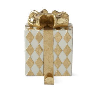 5.5 Inch Gold & White Gift Resin Stocking Holder