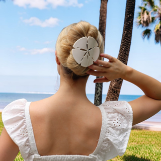 Sand Dollar Large Flat Shape Hair Clip