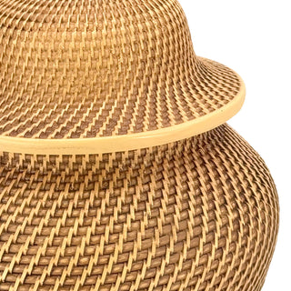 12" Faux Wicker Polyresin Ginger Jar