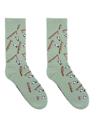 Classic Crew Socks - Men's Collection - Fishing Poles - Gray