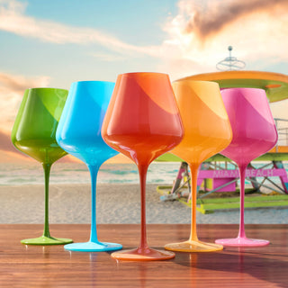 Colors of South Beach, Miami, City Wine Glass | 5 Set, 20 OZ