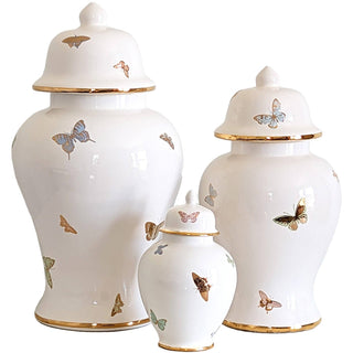Gilded Butterflies Ginger Jars: Small