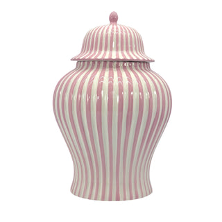 Pink & White Candy Cane Striped Ceramic Vase 18"