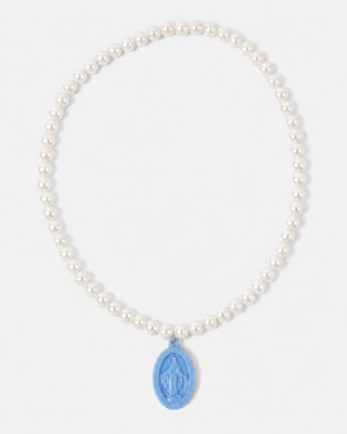 Pearl Miraculous Medal Plastic Children's Necklace