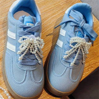 CLASSIC PEARL BOW RIBBON SHOE CHARM | 40SD100: PEARL